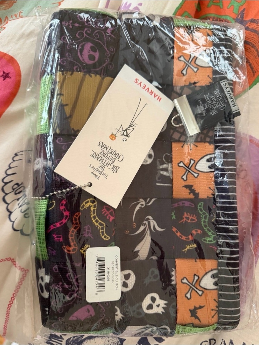 Harveys The Nightmare Before Christmas Patchwork Belt Bag - Black & Orange